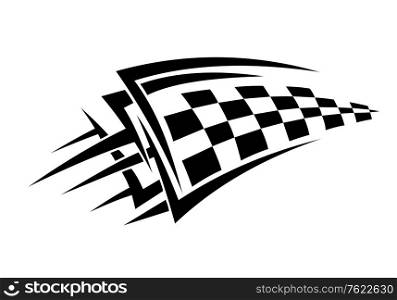 Tattoo with racing flag for sports design