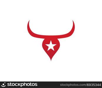 Taurus Logo Template. Red Bull Taurus Logo Template vector icon illustration