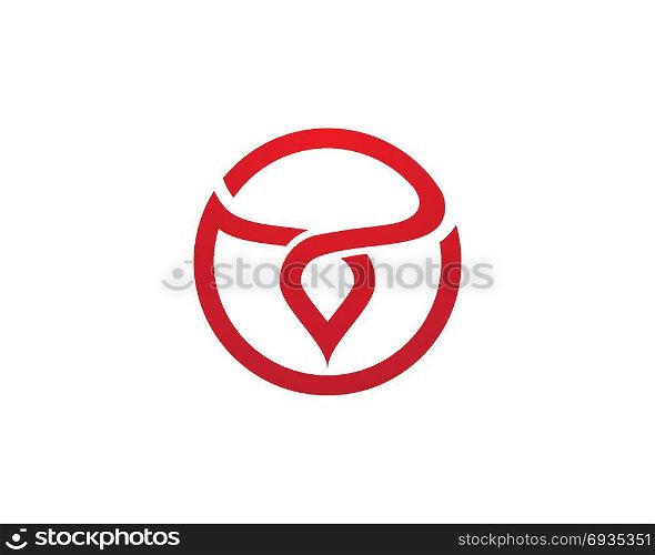 Taurus Logo Template. Red Bull Taurus Logo Template vector icon illustration