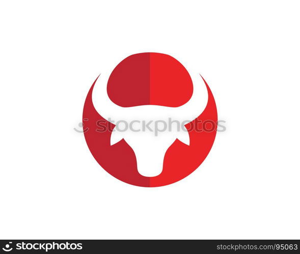 Taurus Logo Template . Red Bull Taurus Logo Template vector icon illustration