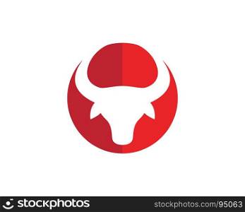 Taurus Logo Template . Red Bull Taurus Logo Template vector icon illustration