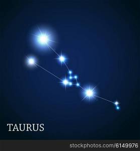 Taurus Zodiac Sign of the Beautiful Bright Stars Vector Illustration EPS10. Taurus Zodiac Sign of the Beautiful Bright Stars Vector Illustra