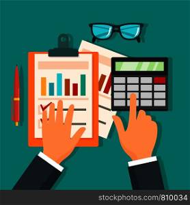 Tax accounting day concept background. Flat illustration of tax accounting day vector concept background for web design. Tax accounting day concept background, flat style