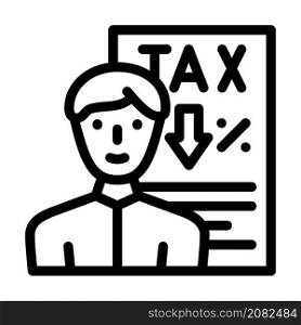 tax advice line icon vector. tax advice sign. isolated contour symbol black illustration. tax advice line icon vector illustration