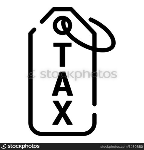 Tax badge icon. Outline tax badge vector icon for web design isolated on white background. Tax badge icon, outline style