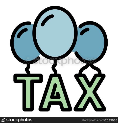 Tax balloon form icon. Outline tax balloon form vector icon color flat isolated. Tax balloon form icon color outline vector