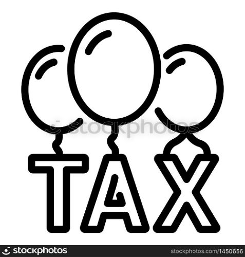 Tax balloon form icon. Outline tax balloon form vector icon for web design isolated on white background. Tax balloon form icon, outline style