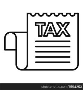 Tax billing paper icon. Outline tax billing paper vector icon for web design isolated on white background. Tax billing paper icon, outline style