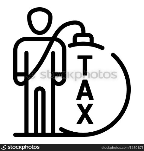 Tax bomb icon. Outline tax bomb vector icon for web design isolated on white background. Tax bomb icon, outline style