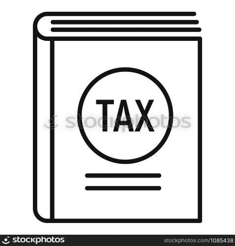 Tax book icon. Outline tax book vector icon for web design isolated on white background. Tax book icon, outline style