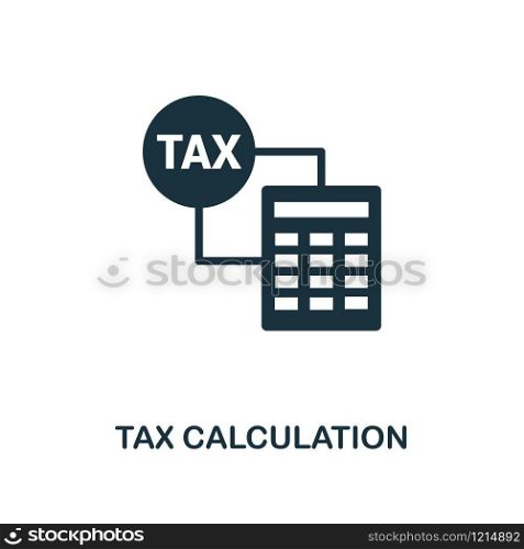 Tax Calculation creative icon. Simple element illustration. Tax Calculation concept symbol design from personal finance collection. Can be used for mobile and web design, apps, software, print.. Tax Calculation icon. Line style icon design from personal finance icon collection. UI. Pictogram of tax calculation icon. Ready to use in web design, apps, software, print.