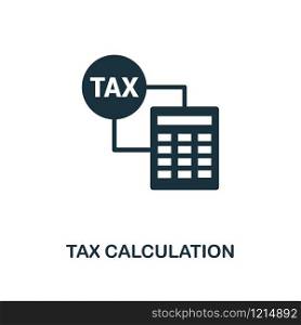 Tax Calculation creative icon. Simple element illustration. Tax Calculation concept symbol design from personal finance collection. Can be used for mobile and web design, apps, software, print.. Tax Calculation icon. Line style icon design from personal finance icon collection. UI. Pictogram of tax calculation icon. Ready to use in web design, apps, software, print.