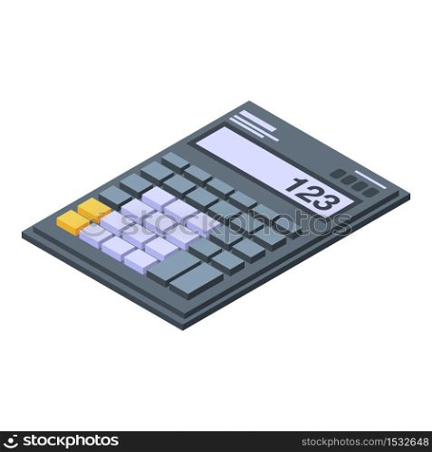 Tax calculator icon. Isometric of tax calculator vector icon for web design isolated on white background. Tax calculator icon, isometric style