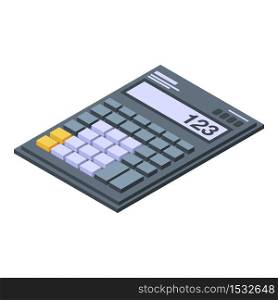 Tax calculator icon. Isometric of tax calculator vector icon for web design isolated on white background. Tax calculator icon, isometric style