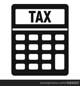 Tax calculator icon. Simple illustration of tax calculator vector icon for web design isolated on white background. Tax calculator icon, simple style