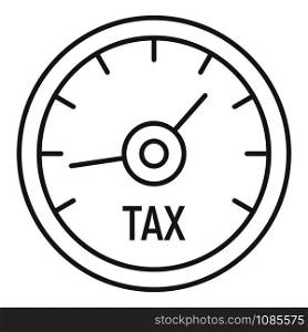 Tax clock icon. Outline tax clock vector icon for web design isolated on white background. Tax clock icon, outline style