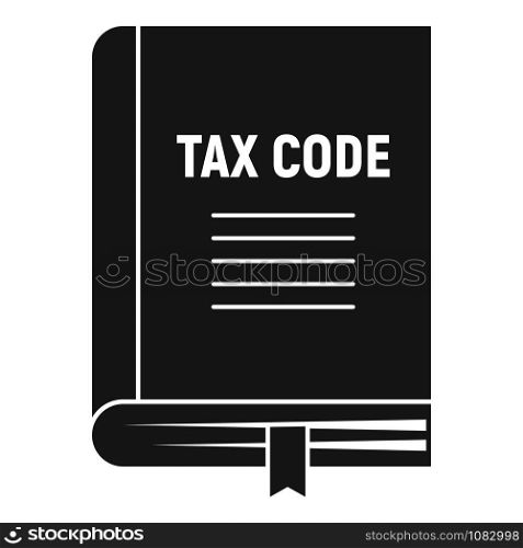 Tax code book icon. Simple illustration of tax code book vector icon for web design isolated on white background. Tax code book icon, simple style