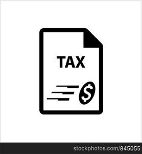 Tax Document Icon, Tax Payment Concept Vector Art Illustration