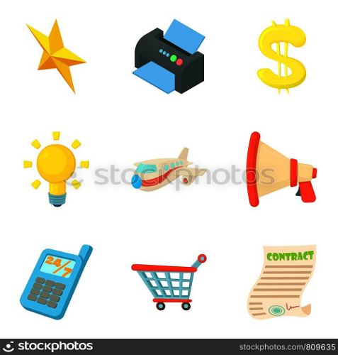 Tax document icons set. Cartoon set of 9 tax document vector icons for web isolated on white background. Tax document icons set, cartoon style