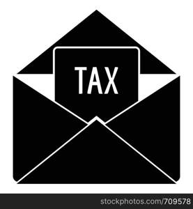 Tax email icon. Simple illustration of tax email vector icon for web. Tax email icon, simple style