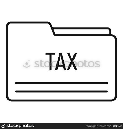 Tax folder icon. Outline tax folder vector icon for web design isolated on white background. Tax folder icon, outline style