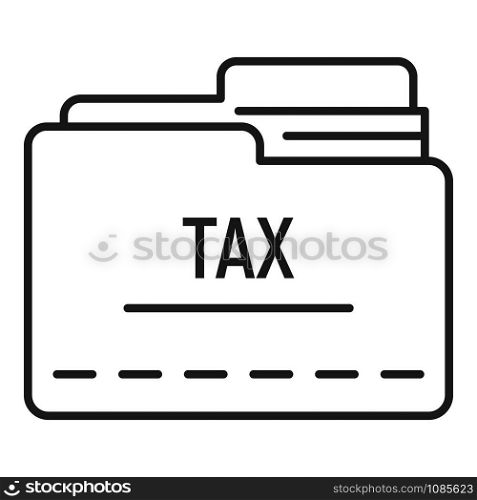 Tax folder icon. Outline tax folder vector icon for web design isolated on white background. Tax folder icon, outline style