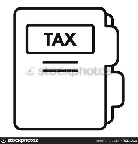 Tax folder icon. Outline tax folder vector icon for web design isolated on white background. Tax folder icon, outline style