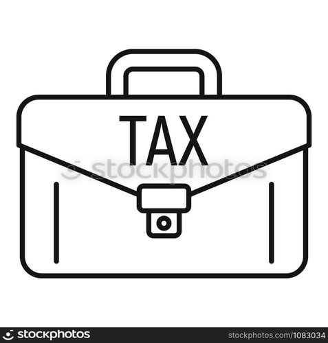 Tax leather case icon. Outline tax leather case vector icon for web design isolated on white background. Tax leather case icon, outline style