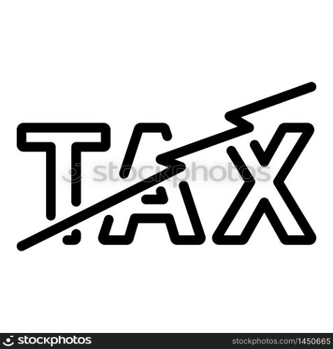 Tax lightning bolt icon. Outline tax lightning bolt vector icon for web design isolated on white background. Tax lightning bolt icon, outline style