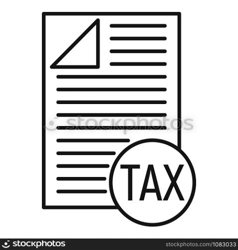Tax paper icon. Outline tax paper vector icon for web design isolated on white background. Tax paper icon, outline style