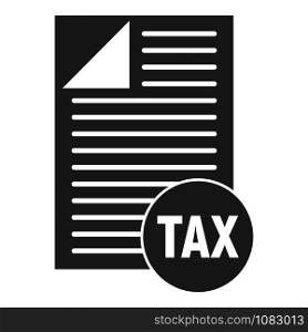 Tax paper icon. Simple illustration of tax paper vector icon for web design isolated on white background. Tax paper icon, simple style