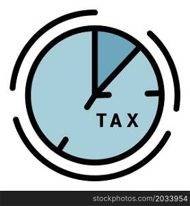 Tax payment time icon. Outline tax payment time vector icon color flat isolated. Tax payment time icon color outline vector