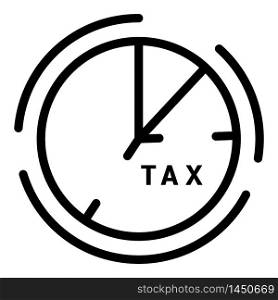 Tax payment time icon. Outline tax payment time vector icon for web design isolated on white background. Tax payment time icon, outline style