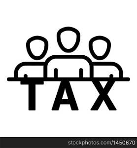Tax people group icon. Outline tax people group vector icon for web design isolated on white background. Tax people group icon, outline style
