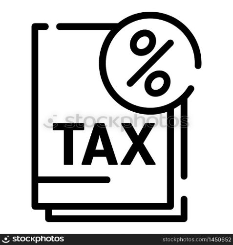 Tax percent icon. Outline tax percent vector icon for web design isolated on white background. Tax percent icon, outline style