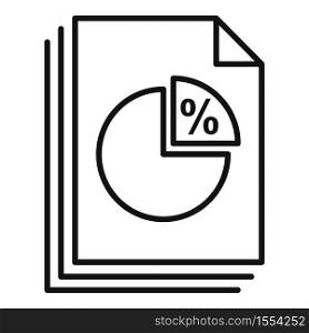 Tax pie chart icon. Outline tax pie chart vector icon for web design isolated on white background. Tax pie chart icon, outline style
