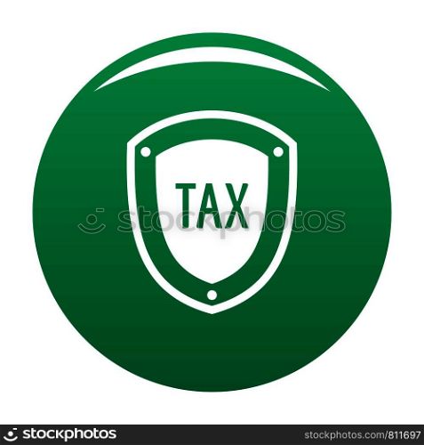 Tax protection icon. Simple illustration of tax protection vector icon for any design green. Tax protection icon vector green