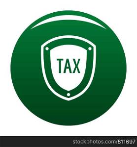 Tax protection icon. Simple illustration of tax protection vector icon for any design green. Tax protection icon vector green