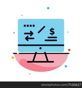 Tax Regulation, Finance, Income, Computer Abstract Flat Color Icon Template