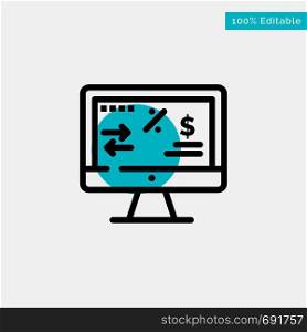 Tax Regulation, Finance, Income, Computer turquoise highlight circle point Vector icon