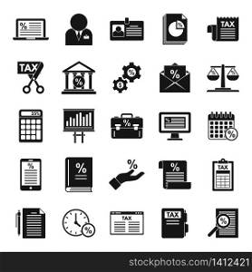 Tax regulation icons set. Simple set of tax regulation vector icons for web design on white background. Tax regulation icons set, simple style