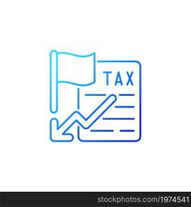Tax relief gradient linear vector icon. Small business. Policy, program from government to reduce tax payment. Thin line color symbol. Modern style pictogram. Vector isolated outline drawing. Tax relief gradient linear vector icon
