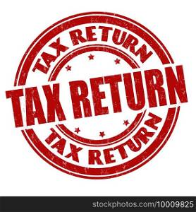 Tax return grunge rubber st&on white background, vector illustration
