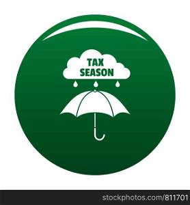 Tax season icon. Simple illustration of tax season vector icon for any design green. Tax season icon vector green