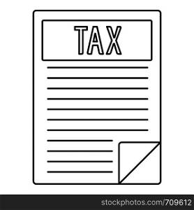Tax sheet icon. Outline illustration of tax sheet vector icon for web. Tax sheet icon, outline style