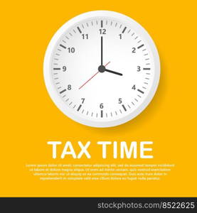 Tax time red 3d realistic paper speech bubble isolated. Tax time red 3d realistic paper speech bubble isolated.