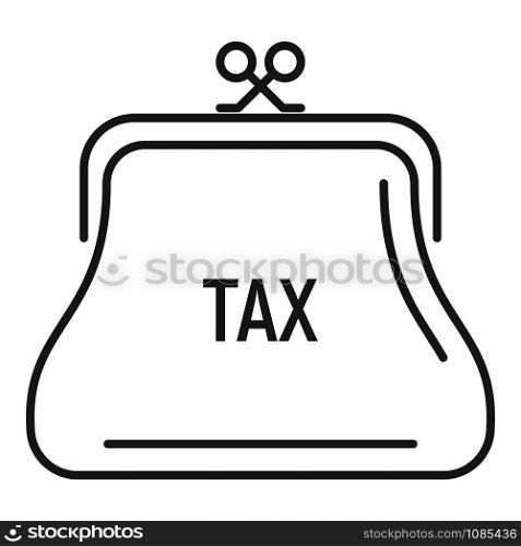 Tax woman wallet icon. Outline tax woman wallet vector icon for web design isolated on white background. Tax woman wallet icon, outline style