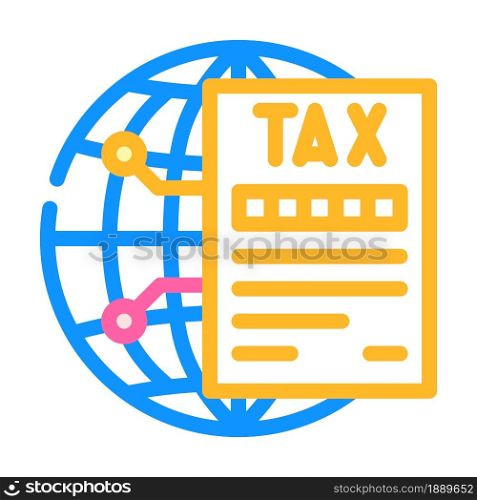 taxes international business color icon vector. taxes international business sign. isolated symbol illustration. taxes international business color icon vector illustration