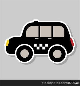 taxi. black cab sticker, vector illustration