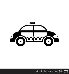 Taxi black simple icon isolated on white background. Taxi black simple icon